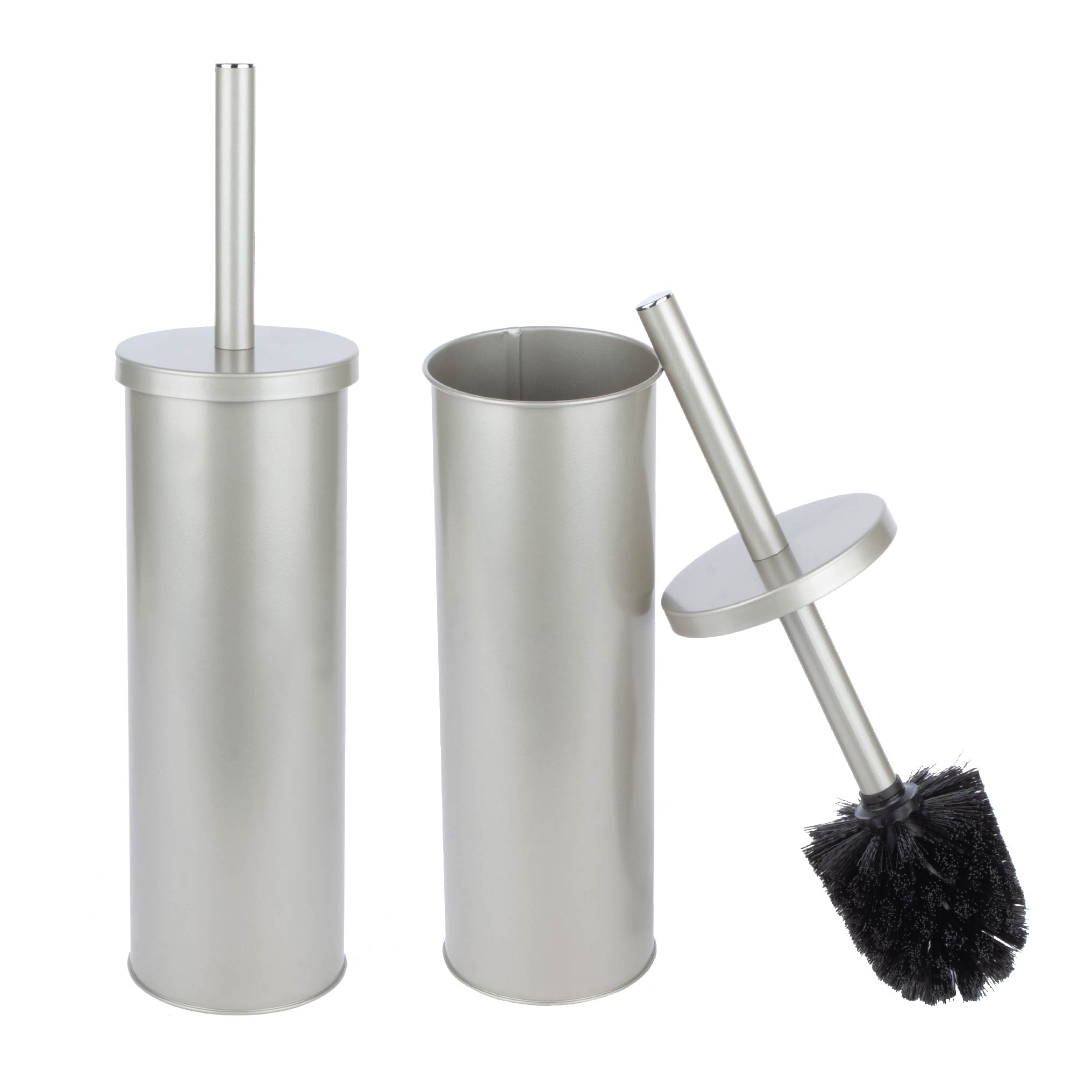 Toilet Brush and Holder, 2-Pack (Brushed Nickel Finish)
