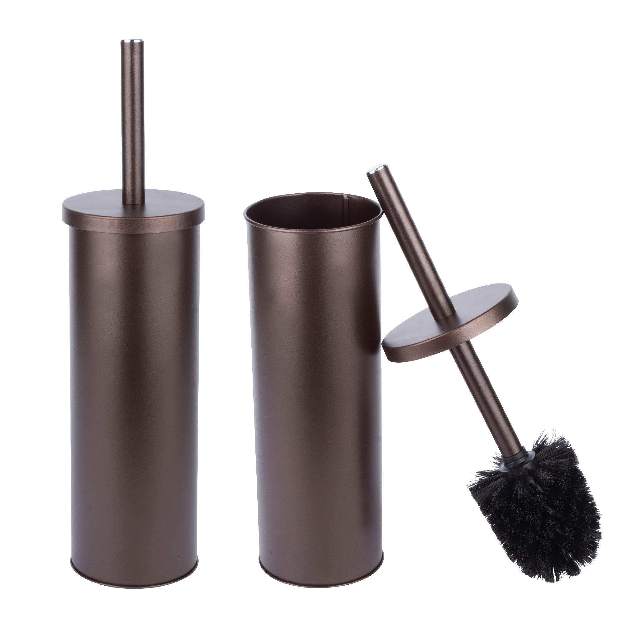 Toilet Brush and Holder, 2-Pack (Bronze Finish)