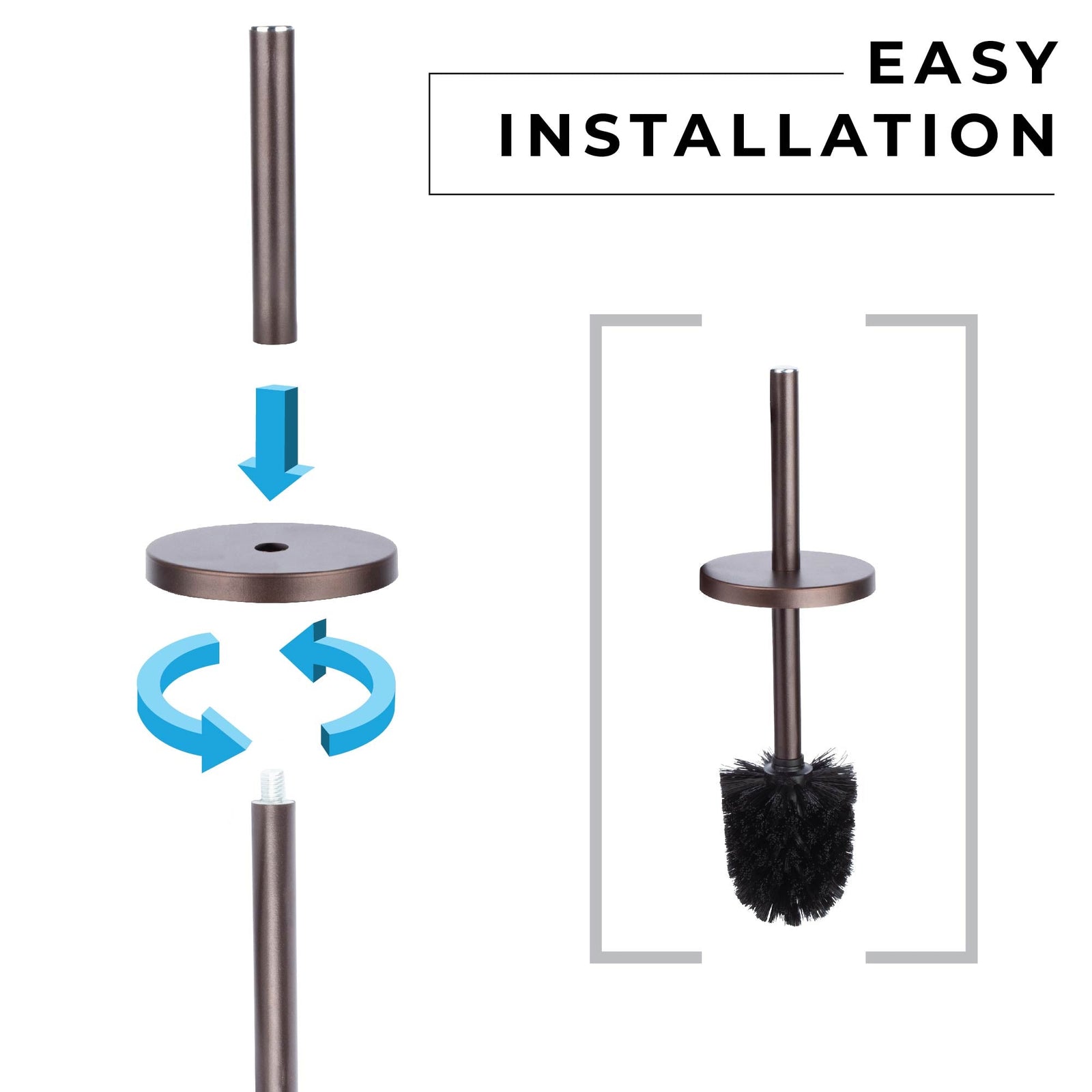 Toilet Brush and Holder (Bronze Finish)