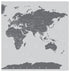 World Map Wall Mural (Grey). #6133