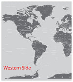 World Map Wall Mural (Grey). #6133