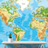 Large Blue World Map Wall Mural. #6134