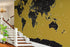 GOLD World Map Wall Mural. #6135