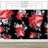 Valentines Hearts and Roses Watercolor Pattern Wall Mural. Black background. #6136
