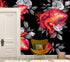 Valentines Hearts and Roses Watercolor Pattern Wall Mural. Black background. #6136