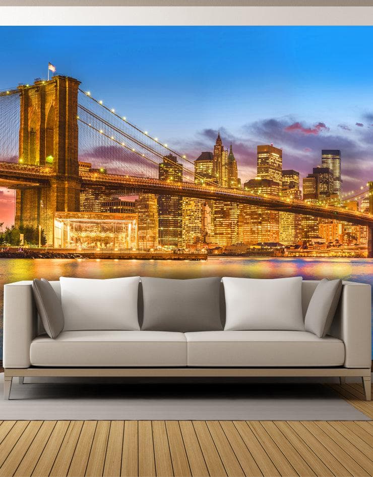 New York City Brooklyn Bridge Wall Mural Decal Sticker. #6149
