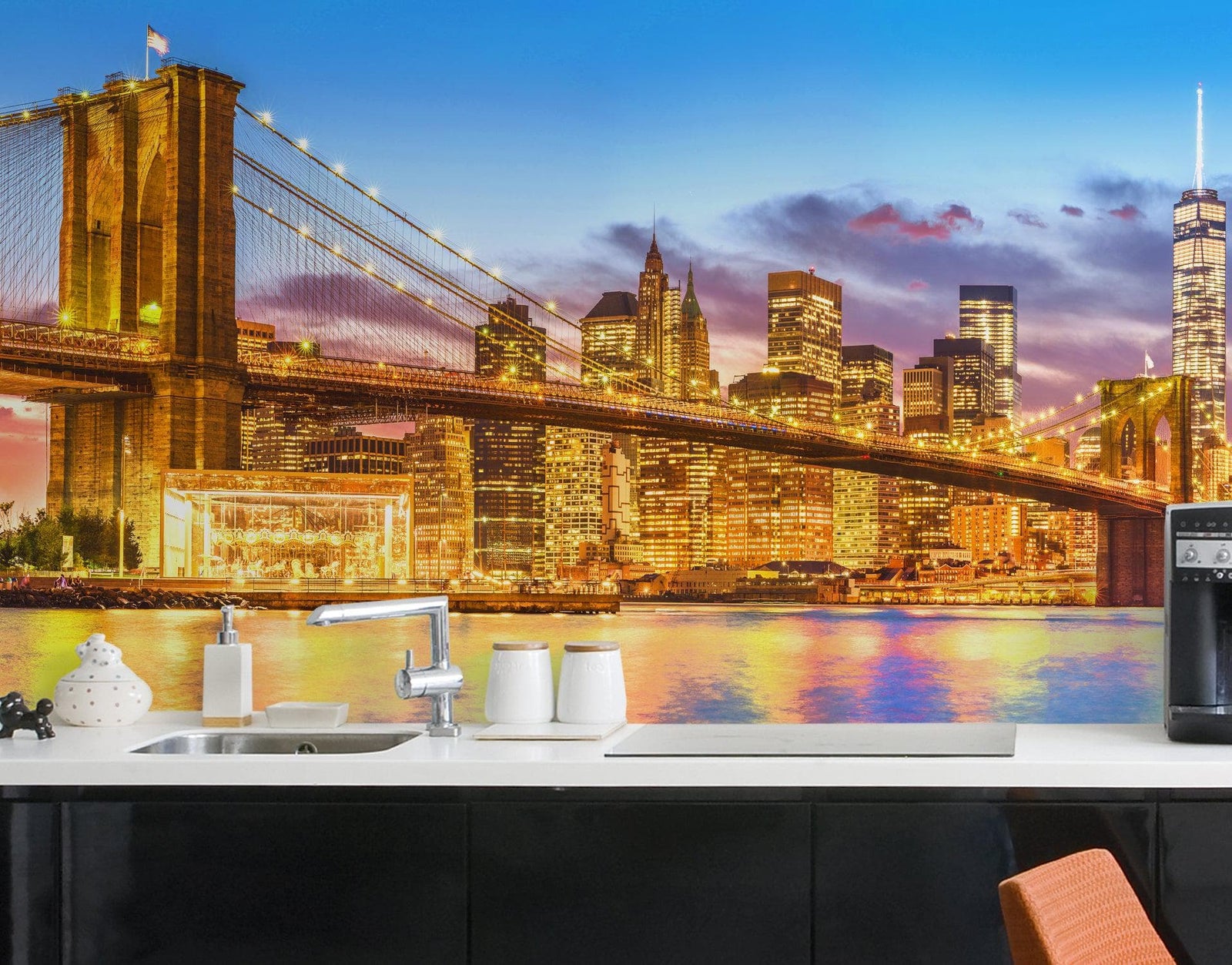 New York City Brooklyn Bridge Wall Mural Decal Sticker. #6149