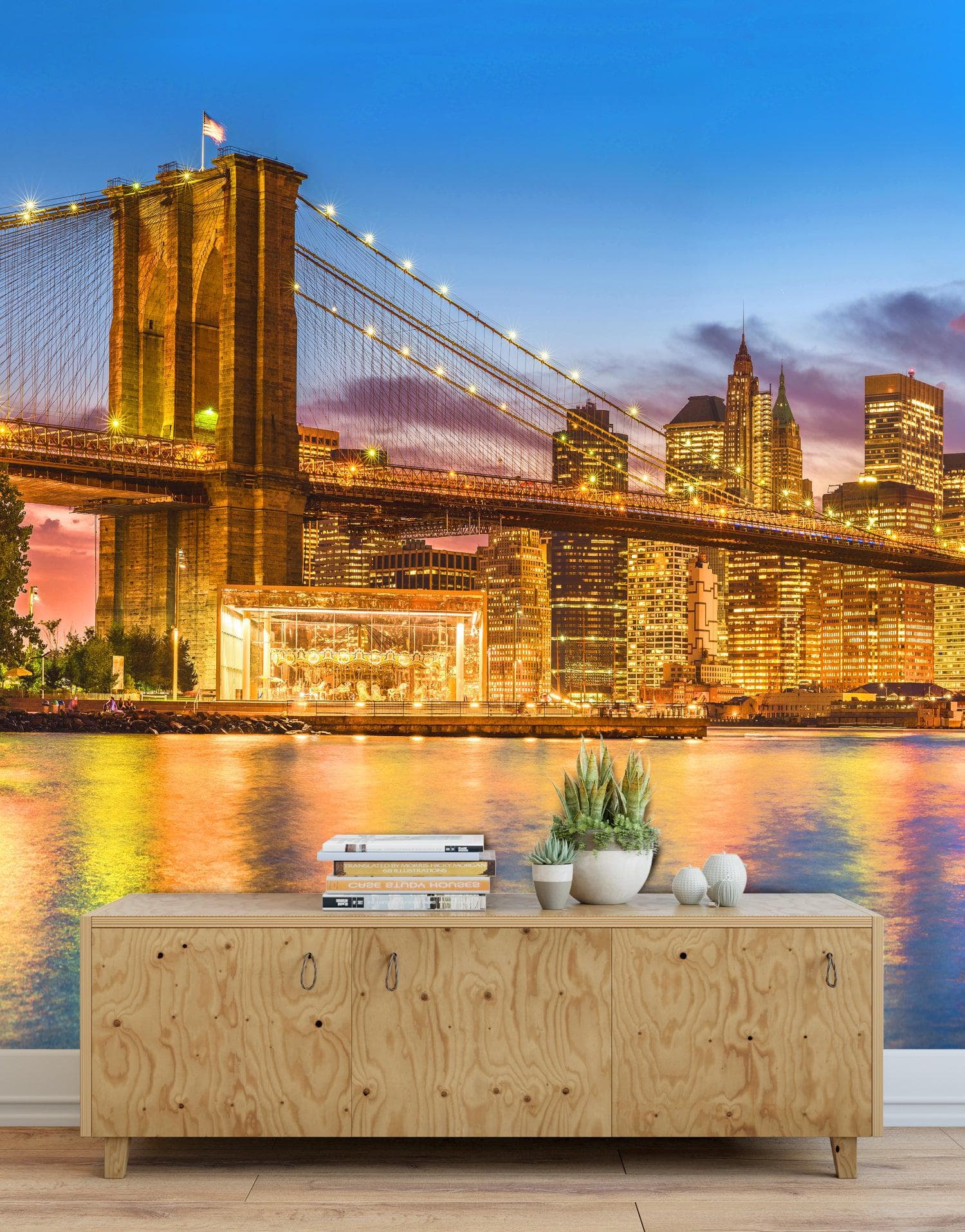 New York City Brooklyn Bridge Wall Mural Decal Sticker. #6149