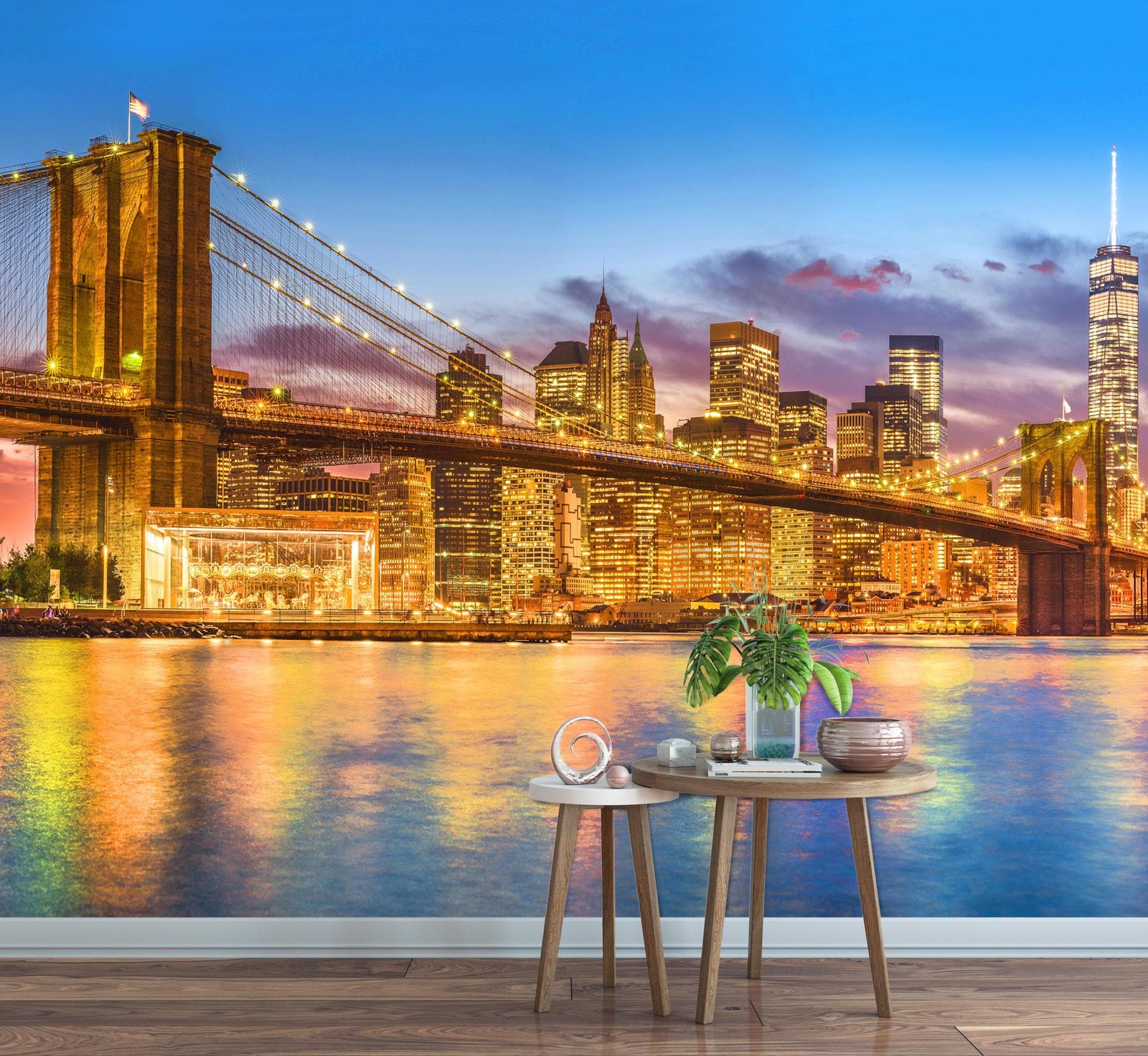 New York City Brooklyn Bridge Wall Mural Decal Sticker. #6149