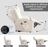 Power Recliner Chair with Heat and Massage, PU Leather Home Theater Seating with LED Lights/Cup Holders/Side Pocket/USB Port, Reclining Sofa Chair for Living Room(2, Beige)