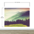 Colorful Foggy Mountain Forest View Wall Mural | Peel and Stick Wallpaper. #6159