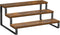 Giikin 3-Tier Spice Rack, 13.8 Inch Wood Step Shelf Countertop Spice Storage Holder, Kitchen Pantry Cabinet Organizer Cupboard for Spice Bottles, Jars, Seasonings, Baking Supplies, Metal Frame