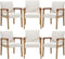 Mid Century Modern Dining Chairs Set of 6 Linen Fabric Upholstered Living Room Side Chair, Kitchen Arm Chair with Solid Wood Legs for Home Kitchen & Restaurant, Linen White