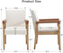 Mid Century Modern Dining Chairs Set of 2 Linen Fabric Upholstered Living Room Side Chair, Kitchen Arm Chair with Solid Wood Legs for Home Kitchen & Restaurant, Linen White