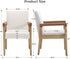 Mid Century Modern Dining Chairs Set of 4 Fabric Upholstered Living Room Side Chair, Kitchen Arm Chair with Solid Wood Legs for Home Restaurant, Linen White