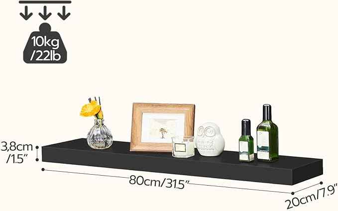 HOOBRO Floating Shelves for Wall, Wall Mounted Shelf Set of 2, 31.5