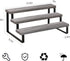 YINMIT Wooden Display Riser Stand, Tiered Perfume and Cologne Organizer Stand, 3 Tier Spice Rack Organizer, Rustic Display Shelf for Candles (3 Tier,2Pack,Grey)