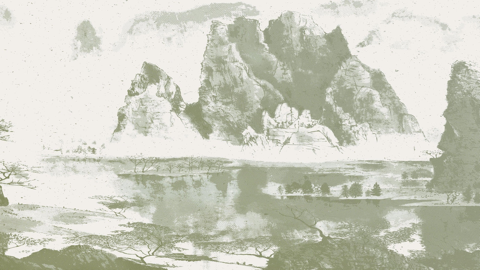 Shan Shui Traditional Chinese Mountain Landscape Scenery Painting Wall Mural. #6178