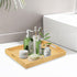 Bamboo Serving Tray Set of 2 Elegant for Coffee, Eating or Decor - Large and Small Rectangle Serving Trays with Handles - Wood Serving Tray Suitable for Home, Kitchen and Outdoor