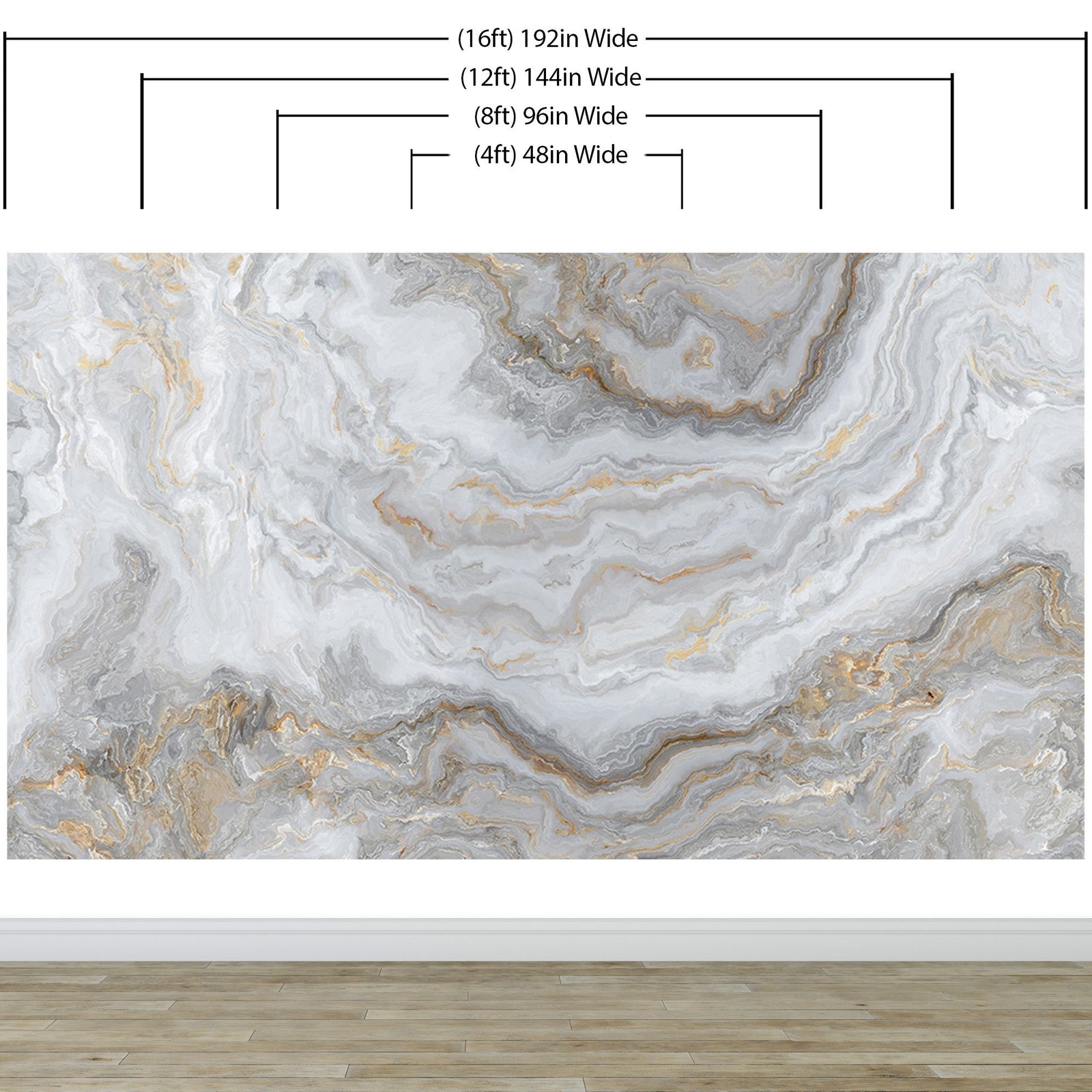 White Marble Stone Granite Slate Peel and Stick Wallpaper | Removable Wall Mural #6180