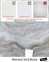 White Marble Stone Granite Slate Peel and Stick Wallpaper | Removable Wall Mural #6180