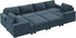 Nolany Sectional Couch with Storage Ottoman, Corduroy Sleeper Sectional Sofa with Chaise, Modular Sectional Couches for Living Room, Blue