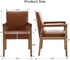 Mid Century Modern Dining Chairs Set of 2 Faux Leather Upholstered Living Room Side Chair, Kitchen Arm Chair with Solid Wood Legs for Home Kitchen & Restaurant, PU Brown