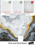 Gray and Gold Marble Stone Quartz Mural Wall Sticker #6190