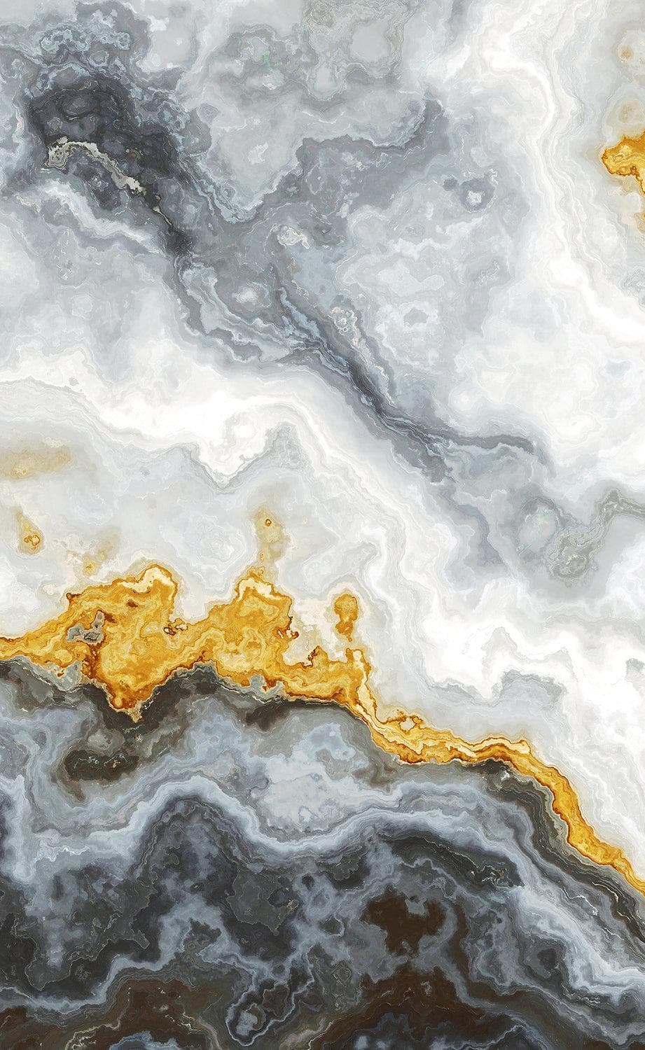 Gray and Gold Marble Stone Quartz Mural Wall Sticker #6190