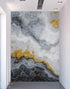 Gray and Gold Marble Stone Quartz Mural Wall Sticker #6190