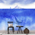 Whale in Ocean Wall Mural. Watercolor artwork of whale, island and sailboat. Peel and Stick Wallpaper. #6197