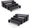 Large Display Wood Risers Wooden Stand 8 Tier Wood Racks Decorative Rectangular, 2 Set 8 Piece Cupcake Stands Cologne Perfume Organizer Dessert Showcase Items(black)