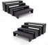 Large Display Wood Risers Wooden Stand 8 Tier Wood Racks Decorative Rectangular, 2 Set 8 Piece Cupcake Stands Cologne Perfume Organizer Dessert Showcase Items(black)