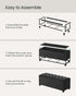 SONGMICS Velvet Storage Ottoman Bench, Foot Rest with Legs, 15.7 x 43 x 15.7 Inches, End of Bed Bench, Storage Chest, Load up to 660 lb, for Living Room, Bedroom, Entryway, Ink Black ULSF089B02