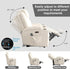 Power Recliner Chair with Heat and Massage, PU Leather Home Theater Seating with LED Lights/Cup Holders/Side Pocket/USB Port, Reclining Sofa Chair for Living Room (1, Beige)