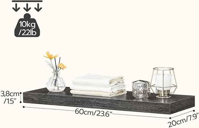 HOOBRO Floating Shelves for Wall, Wall Mounted Shelf Set of 2, 23.6