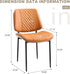 BV Dining Chairs Set of 2, PU Leather Armless Kitchen Chair in Modern Walnut Style, Mid Century Bentwood Side Chair with Metal Legs, Retro Accent Guest Chair for Kitchen Dining Room(Brown)