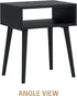 NTC Solid Oak Zoe Nightstand, Mid Century Modern Side Table Bedroom, Bedside Furniture, Night Stand, End Table, Easy Assembly - Burnt Black