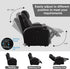 Power Recliner Chair with Heat and Massage, PU Leather Home Theater Seating with LED Lights/Cup Holders/Side Pocket/USB Port, Reclining Sofa Chair for Living Room (2, Black)