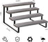 YINMIT Wooden Display Riser Stand, Tiered Perfume and Cologne Organizer Stand, 4 Tier Spice Rack Organizer, Rustic Display Shelf for Candles (4 Tier,2Pack,Grey)