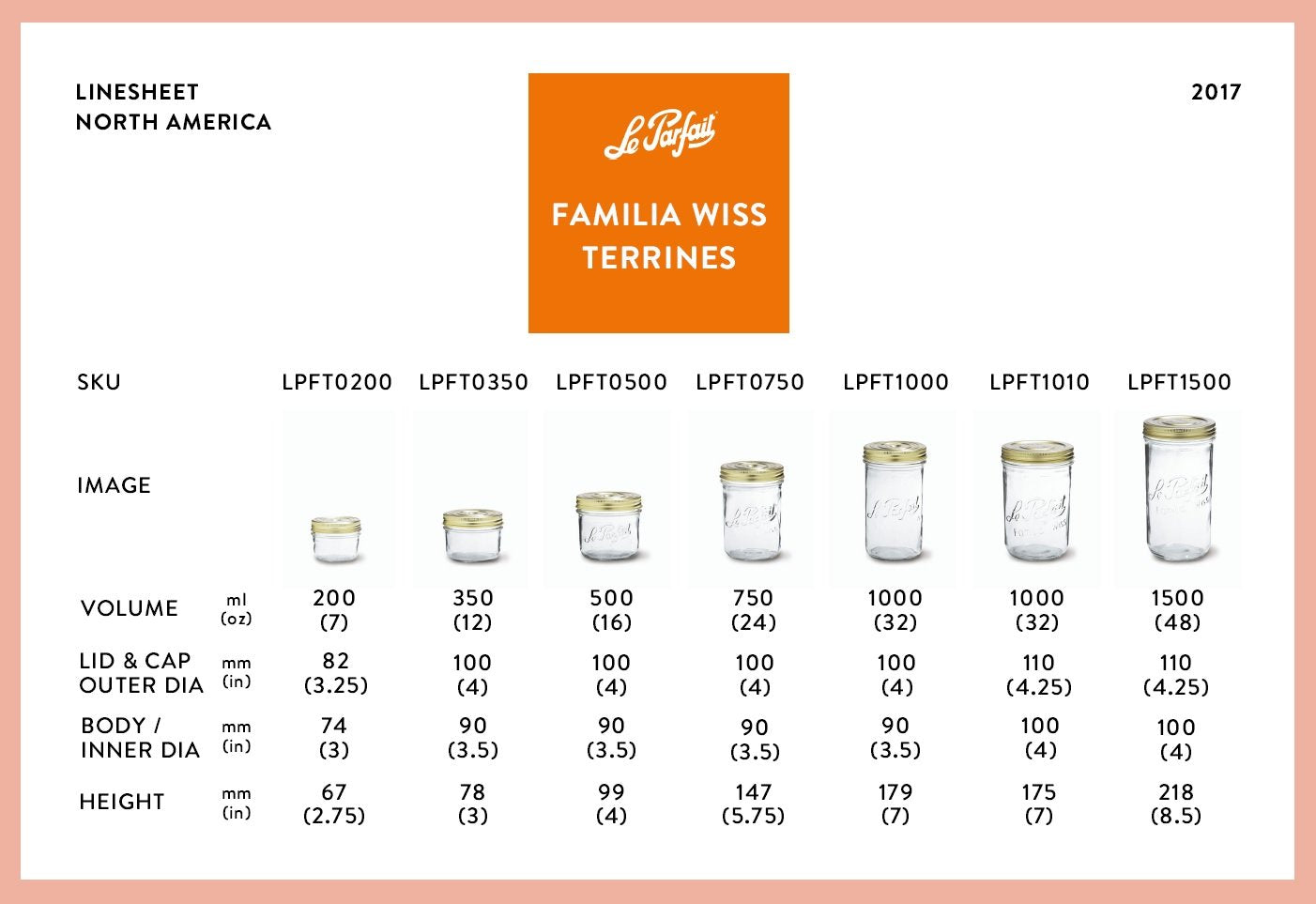 Le Parfait Familia Wiss Terrines - Food Storage Containers