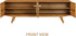 NTC Sapa Mid-Century Modern Solid Wood TV Stand 4-Door Media Console with Carved Geometric Fronts for TVs up to 75", Effortless Assembly, Teak Look