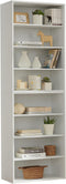 71 Inch Tall 8-Shelf Bookcase, Wood Bookshelf Storage Organizer Adjustable Shelf for Home Office Living Room, Converts into Two 4-Shelf Bookshelves, White