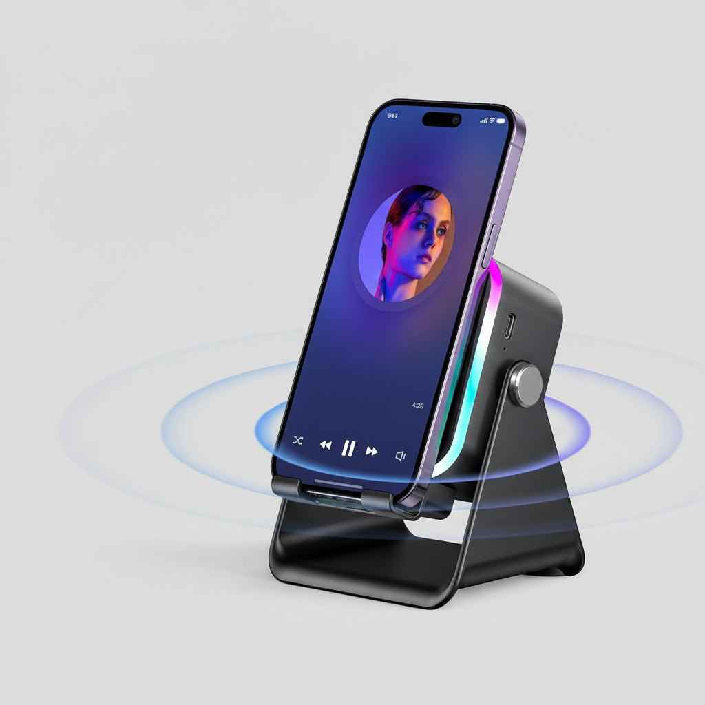 Bluetooth Speaker Phone Stand with Induction Sound Wireless Audio Dock