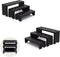Display Wood Risers Wooden Stand 3 Tier Black Wood Racks Decorative Rectangular, 2 Set 6 Piece Cupcake Stands Cologne Perfume Organizer Dessert Showcase(Black)
