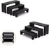Display Wood Risers Wooden Stand 3 Tier Black Wood Racks Decorative Rectangular, 2 Set 6 Piece Cupcake Stands Cologne Perfume Organizer Dessert Showcase(Black)