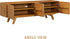 NTC Sapa Mid-Century Modern Solid Wood TV Stand 4-Door Media Console with Carved Geometric Fronts for TVs up to 75", Effortless Assembly, Teak Look