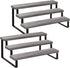 YINMIT Wooden Display Riser Stand, Tiered Perfume and Cologne Organizer Stand, 3 Tier Spice Rack Organizer, Rustic Display Shelf for Candles (3 Tier,2Pack,Grey)