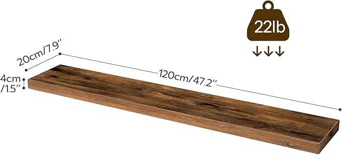 HOOBRO Floating Shelves for Wall, Wall Mounted Shelf Set of 2, 47.2