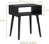 NTC Solid Oak Zoe Nightstand, Mid Century Modern Side Table Bedroom, Bedside Furniture, Night Stand, End Table, Easy Assembly - Burnt Black